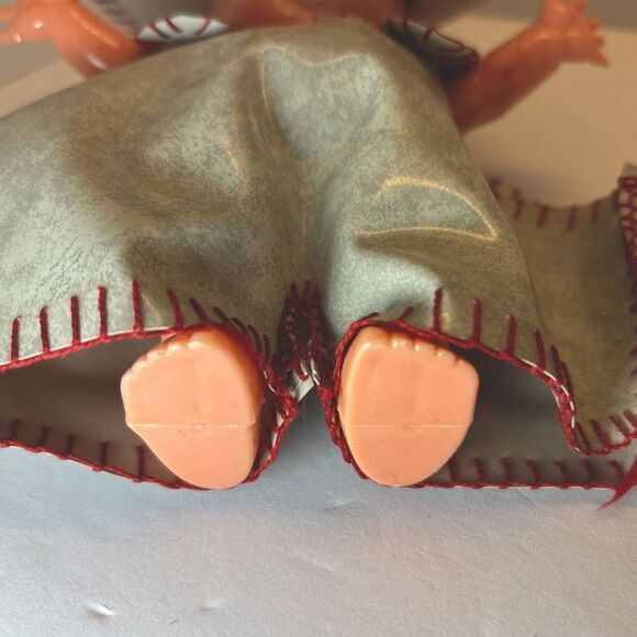 1930a CELLULOID KEWPIE TYPE DOLL SHOT GLASS  HOLDER GRAY OVERALLS SIDEWARD EYES - Picture 8 of 12